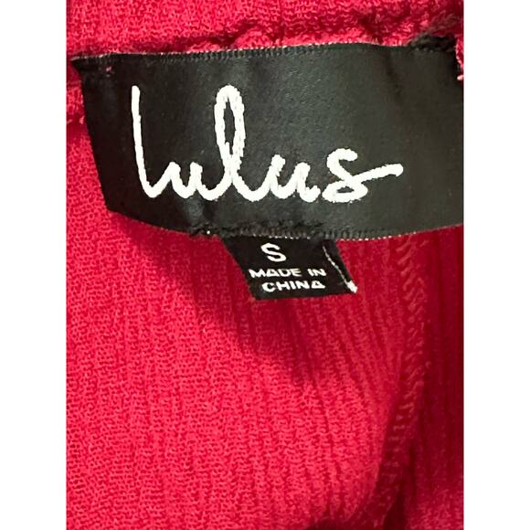 Lulus red rayon halter neck line jumpsuit size Small - Picture 3 of 16